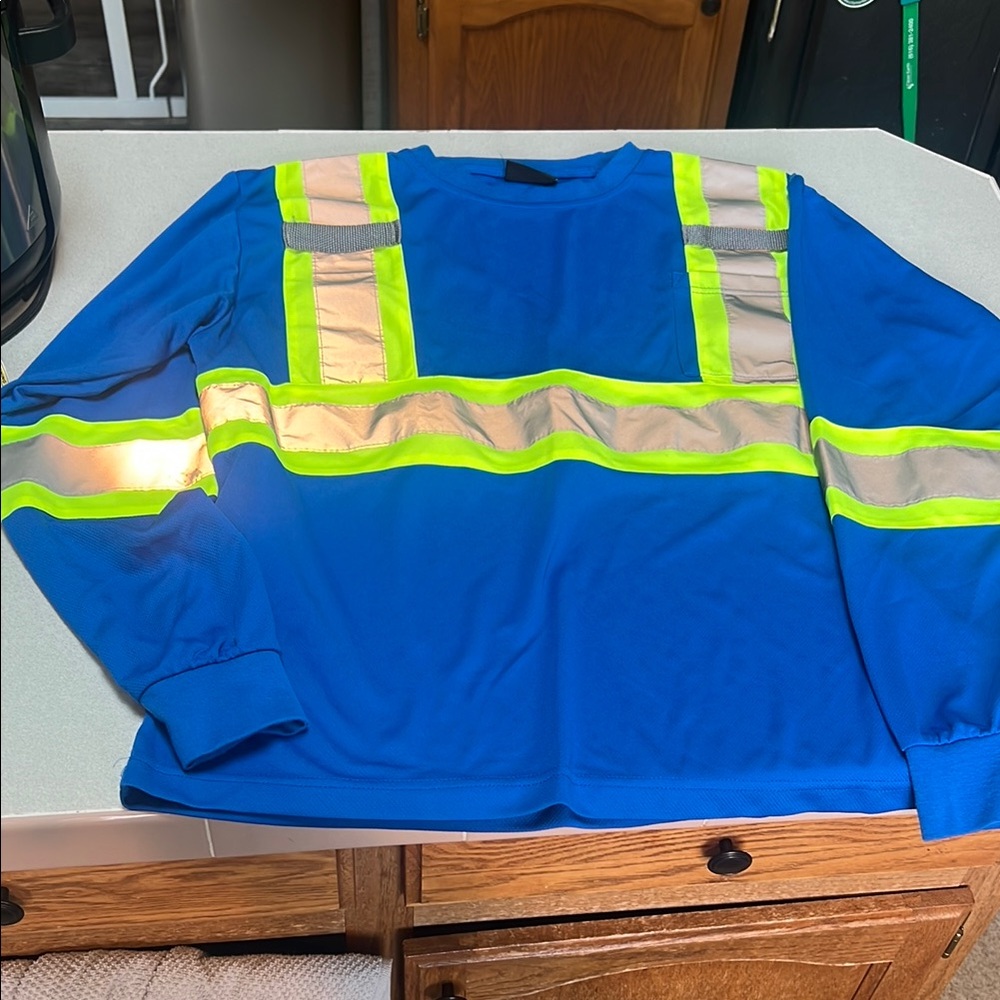 A set of two High-Visibility Blue Safety Shirt